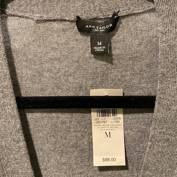 Ann Taylor Cashmere Blend Long Lightweight Cardigan NWT - Picture 9 of 15